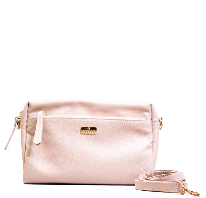 Bolsa Tiracolo Bege Couro 