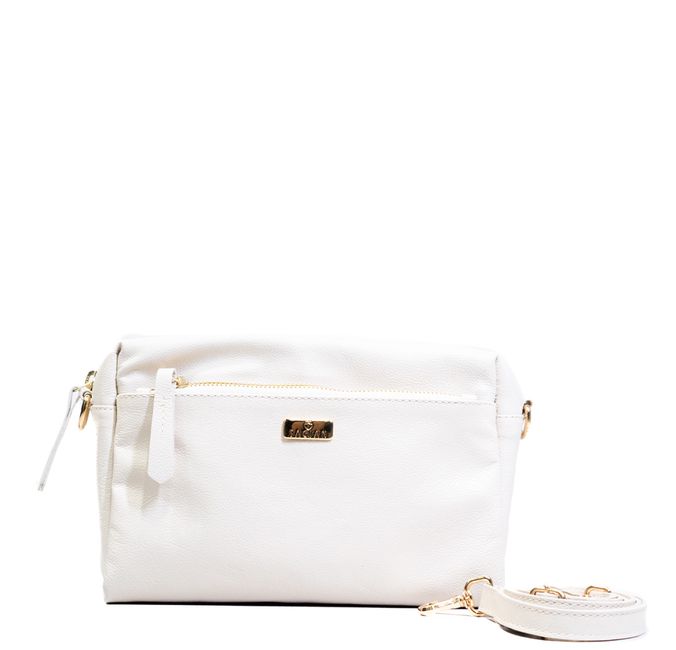 Bolsa Tiracolo Off White Couro 