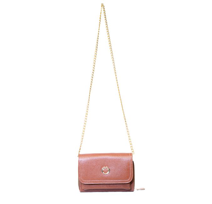 Bolsa Jana Night Marrom Conhaque Couro Pequena