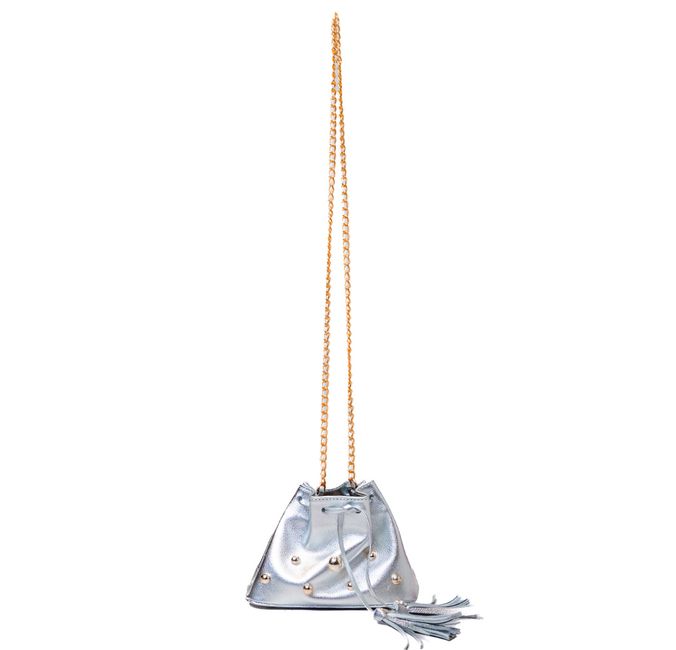 Bolsa Tiracolo Prata Couro Pequena Luiza