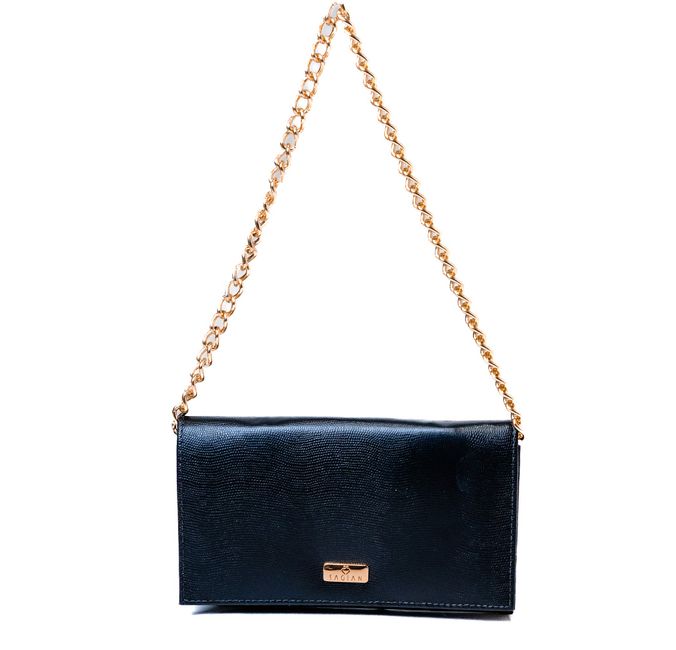 Bolsa Tiracolo Preta Couro Pequena