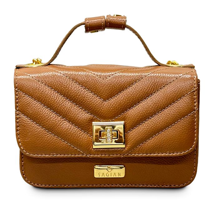 Bolsa Tiracolo Caramelo Débora Couro Pequena