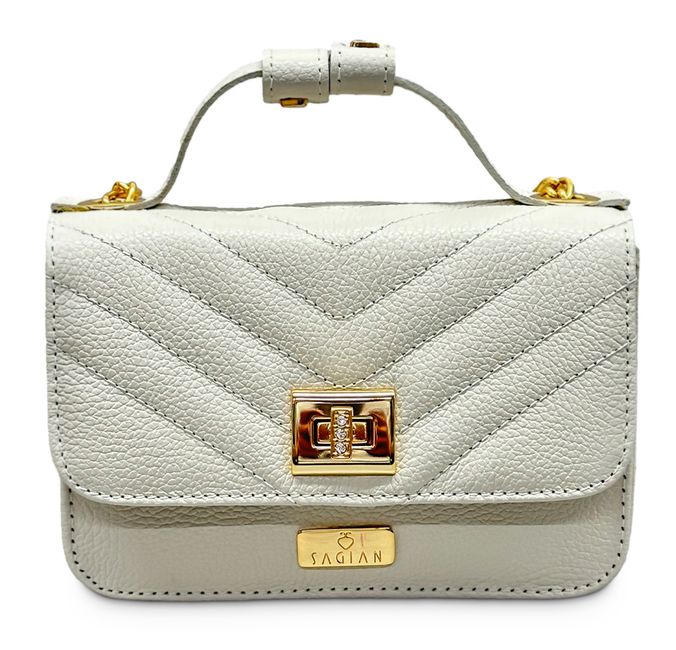 Bolsa Tiracolo Off White Débora Couro Pequena