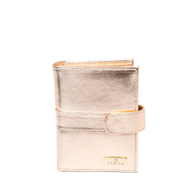 Carteira Feminina Dourada Couro