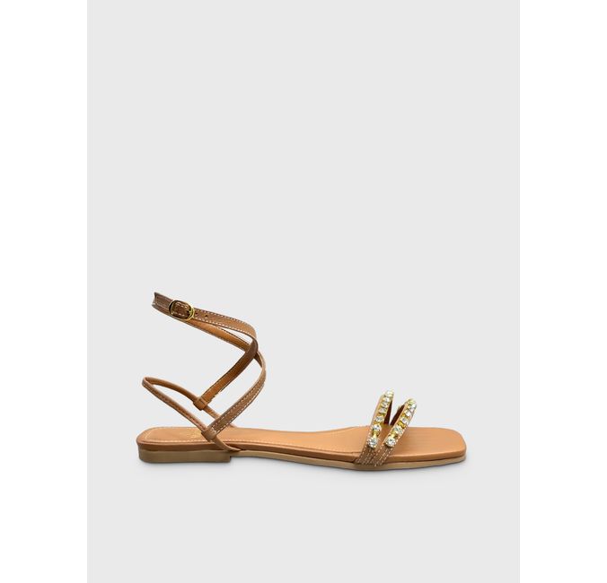Sandalia rasteira caramelo online