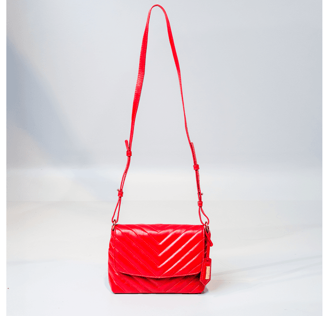 Bolsa Camila Vermelha Couro Matelassê