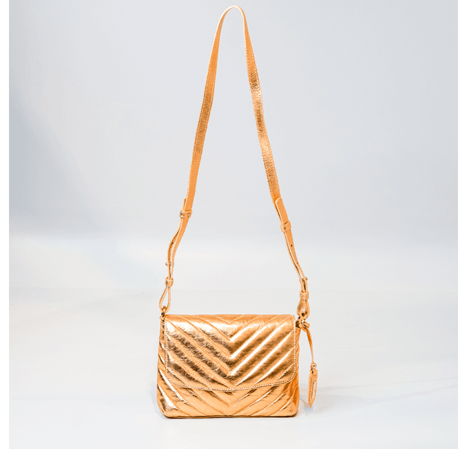 Bolsa Camila Dourada Couro Matelassê