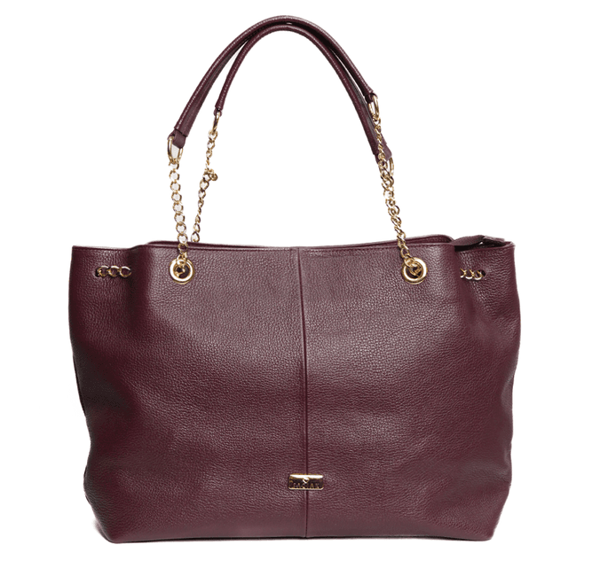 Bolsa Vinho Shopping Grande Couro