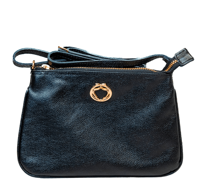 Bolsa Tiracolo Preta Couro