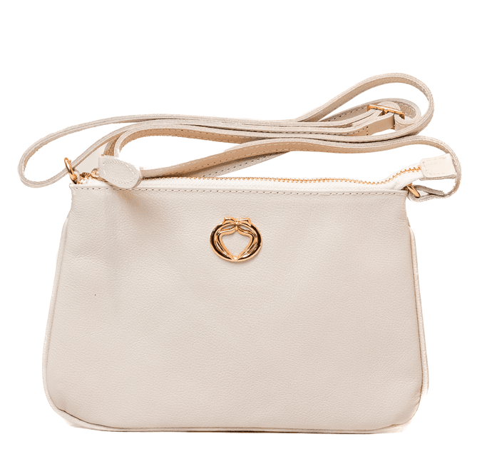 Bolsa Tiracolo Off White Couro