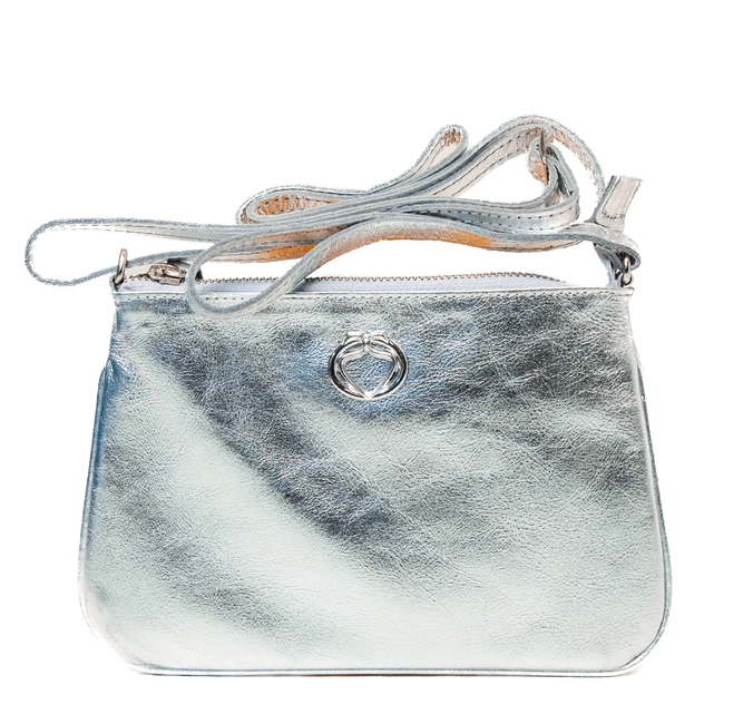 Bolsa Tiracolo Prata Couro