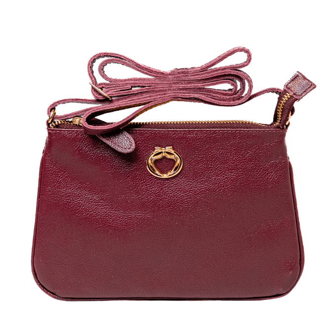Bolsa Tiracolo Vinho Couro