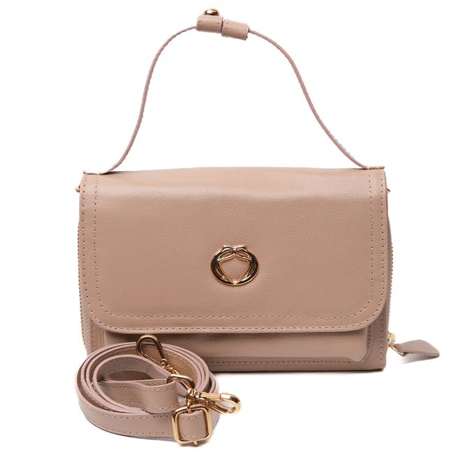 Bolsa Bege Tiracolo Couro Jana Pequena