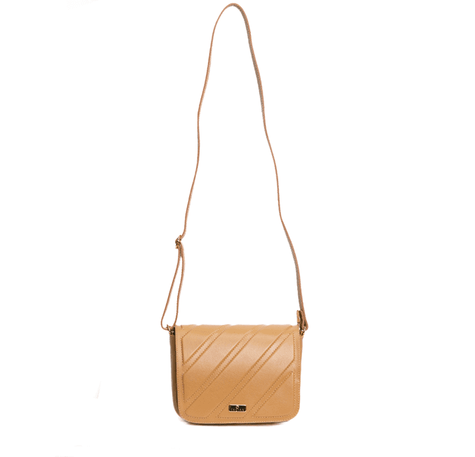 Bolsa Tiracolo Mel Em Couro Pequena