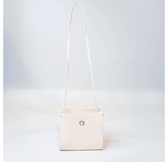 Bolsa Tiracolo Cobra Off White Em Couro 