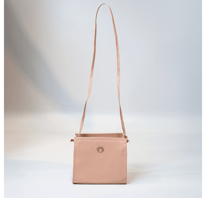 Bolsa Tiracolo Bege Em Couro 