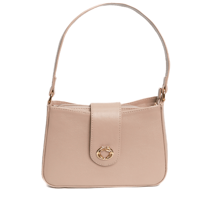 Bolsa Tiracolo Bege em Couro Pequena Mari