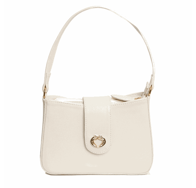 Bolsa Tiracolo Off White em Couro Pequena Mari
