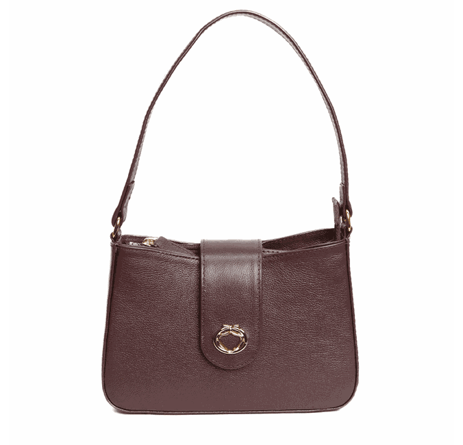 Bolsa Tiracolo Marrom em Couro Pequena Mari