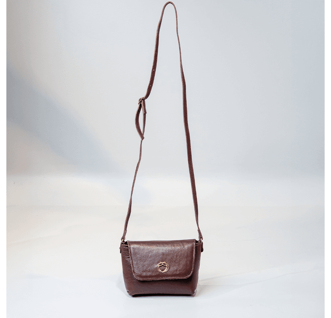 Bolsa Tiracolo Marrom Em Couro Pequena Alice