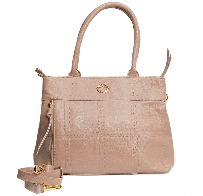 Bolsa Tiracolo Bege Couro Alça Removível Grande