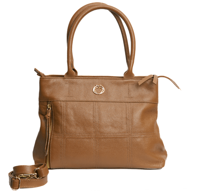 Bolsa Tiracolo Caramelo Couro Alça Removível Grande