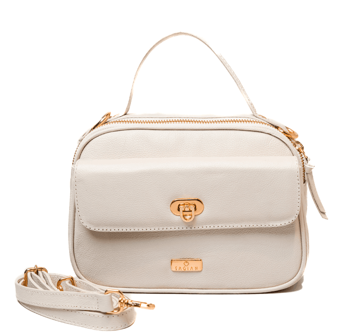 Bolsa Tiracolo Off White Couro Mikaele
