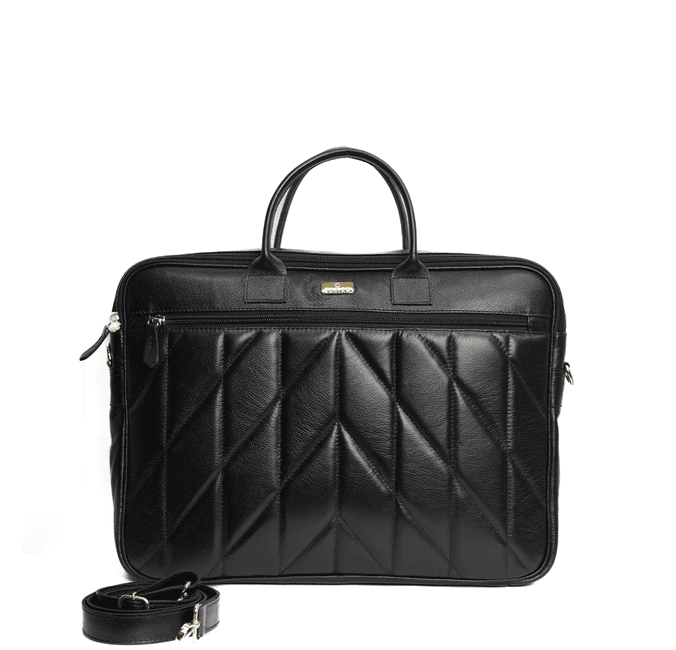 Pasta Preta Em Couro Matelassê Grande