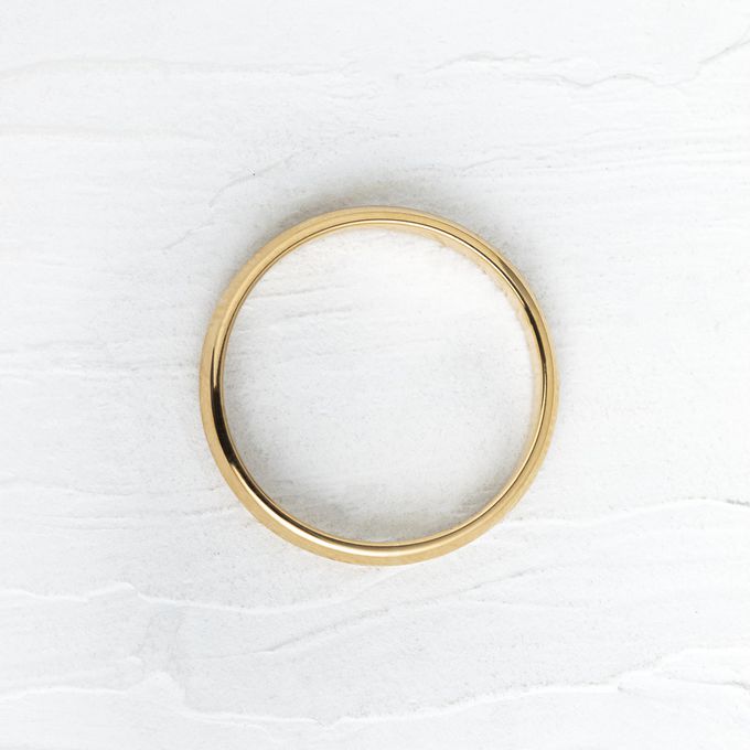Aliança de Casamento em Ouro 3mm Abaulado Elevado Bombé - Par