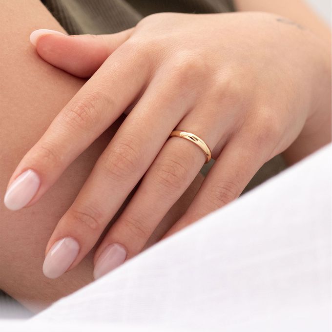 Aliança de Casamento em Ouro 3mm Abaulada Bombé - Unidade