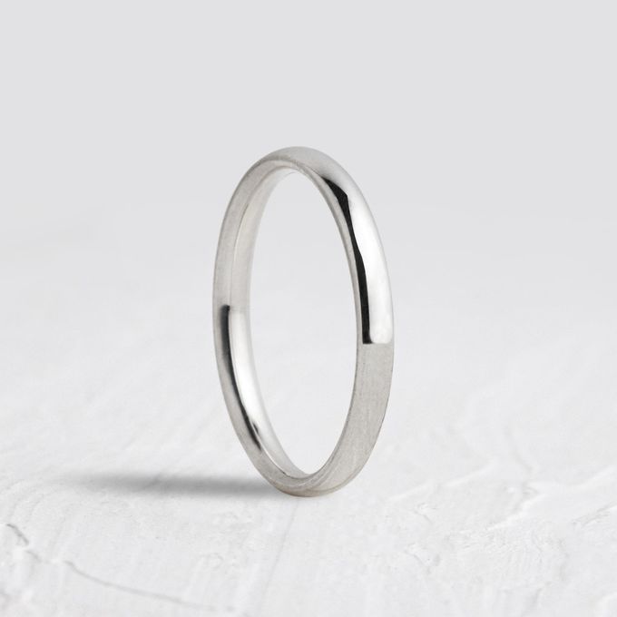 Aliança de Namoro em Prata esterlina 925 2mm Abaulada Classic - Par