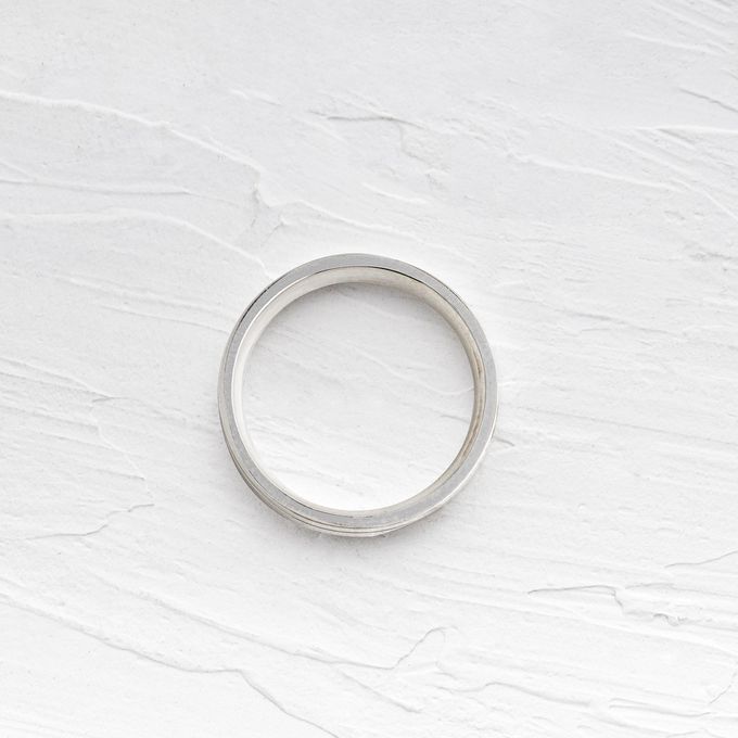  Aliança de Namoro em Prata esterlina 925 5mm Cravação Crystal - Par