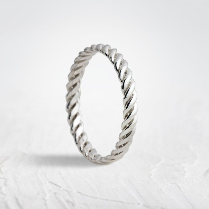 Aliança de Namoro em Prata esterlina 3mm Trançado Freya - Unidade