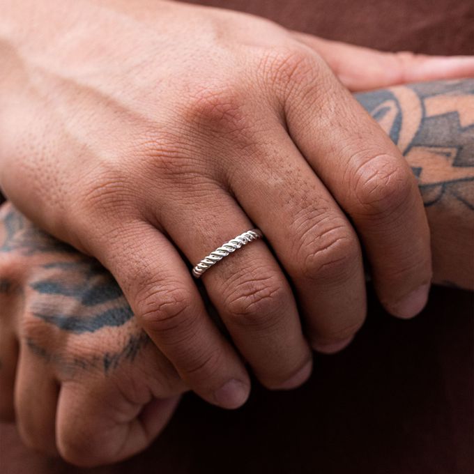 Aliança de Namoro em Prata esterlina 3mm Trançado Freya - Unidade