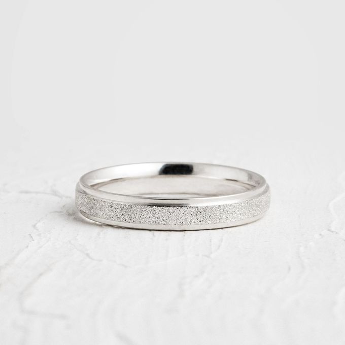 Aliança de Namoro em Prata esterlina 925 3mm diamantado Vênus - Par