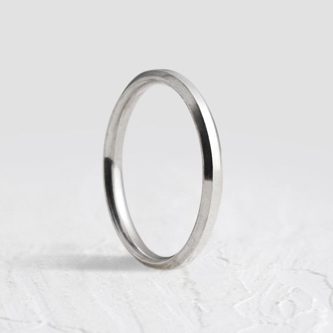 Aliança de Namoro em Prata Esterlina 925 2mm chanfrada Zara - Par
