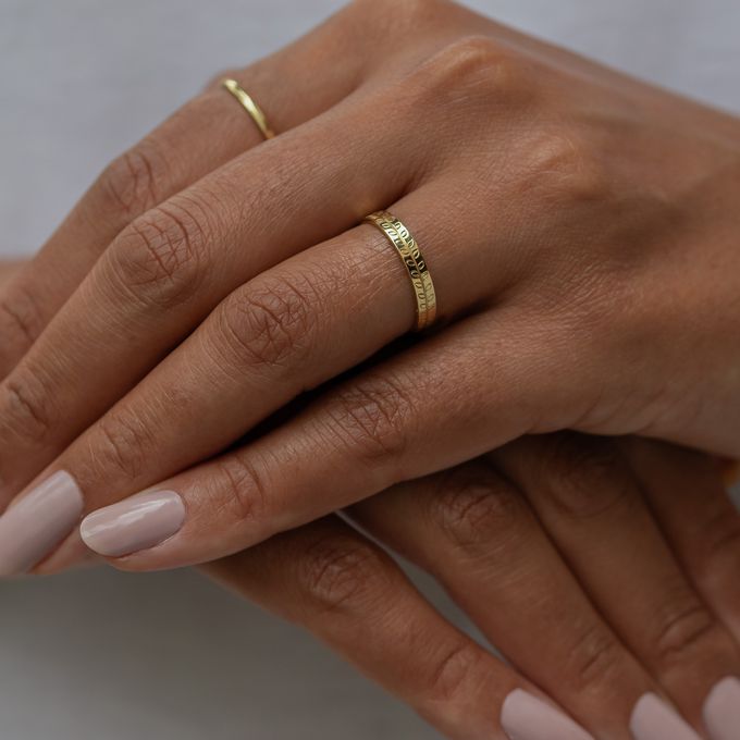 Aliança Personalizada em Ouro 18k Flora 3mm - Unidade