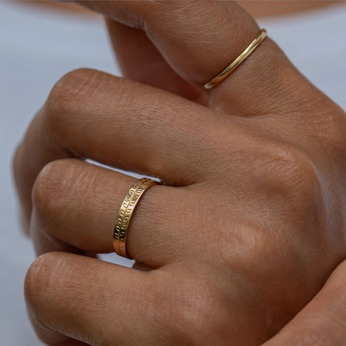 Aliança Personalizada em Ouro 18k Flora 3mm - Unidade