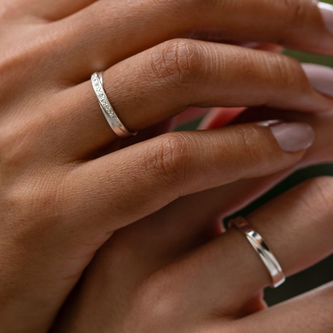 Aliança de Namoro em Prata Esterlina 925 Libra 3mm - Par