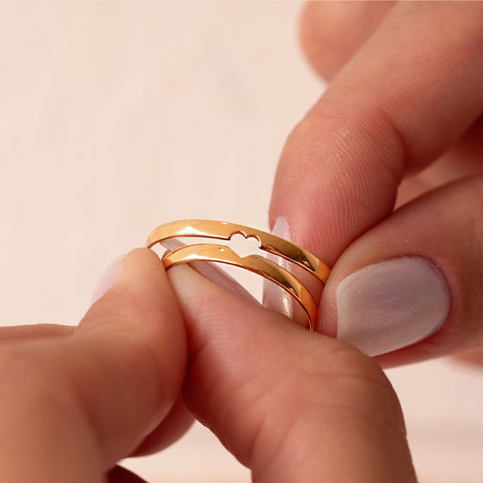 Aliança de Casamento em Ouro 2mm Coração (Bazar Rosê)