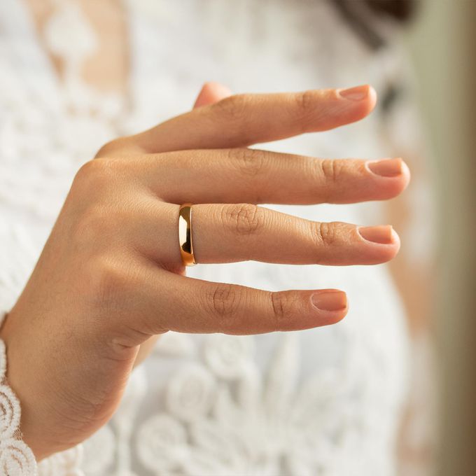 Aliança de Casamento em Ouro 4mm Abaulada Classic - Par