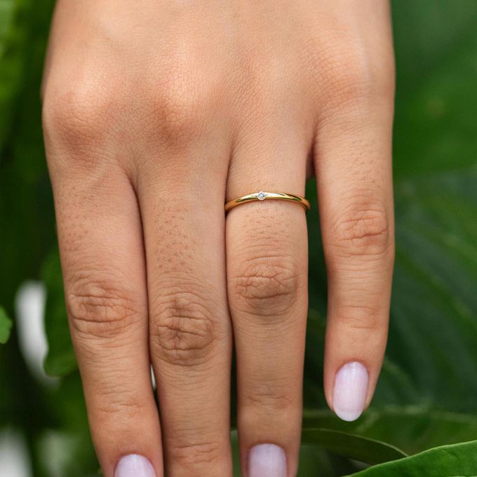 Aliança de Casamento em Ouro 1,5mm Cravação Trabalhada Ariel - Par