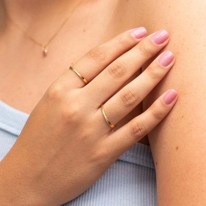 Aliança de Casamento em Ouro Curvas 2mm - Unidade