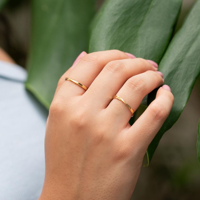 Aliança de Casamento em Ouro Curvas 2mm - Unidade
