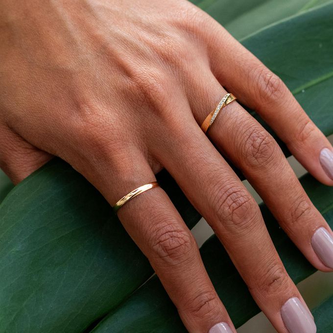Aliança de Casamento em Ouro Eternal Cravejada 3mm - Unidade