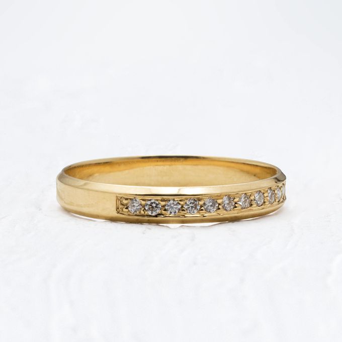 Aliança de Casamento em Ouro 3mm Pedras Chanfrado Helena - Unidade 