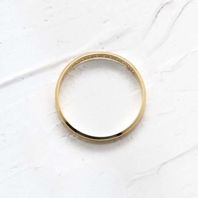 Aliança de Casamento em Ouro 3mm Pedras Chanfrado Helena - Unidade 