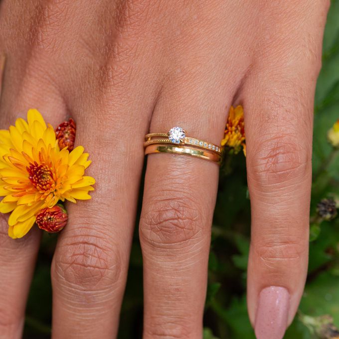 Anel de Noivado em Ouro Solitário Pacific