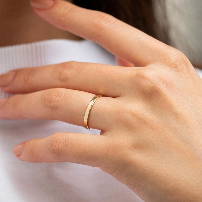 Aliança de Casamento em Ouro 2mm Reta Mônaco - Par