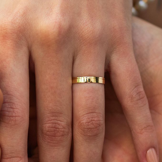 Aliança de Casamento em Ouro 3mm Friso Reta Português - Unidade